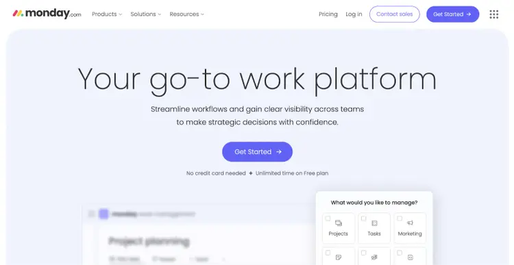 monday homepage
