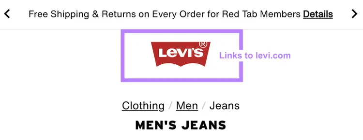 Levis logo linking to homepage