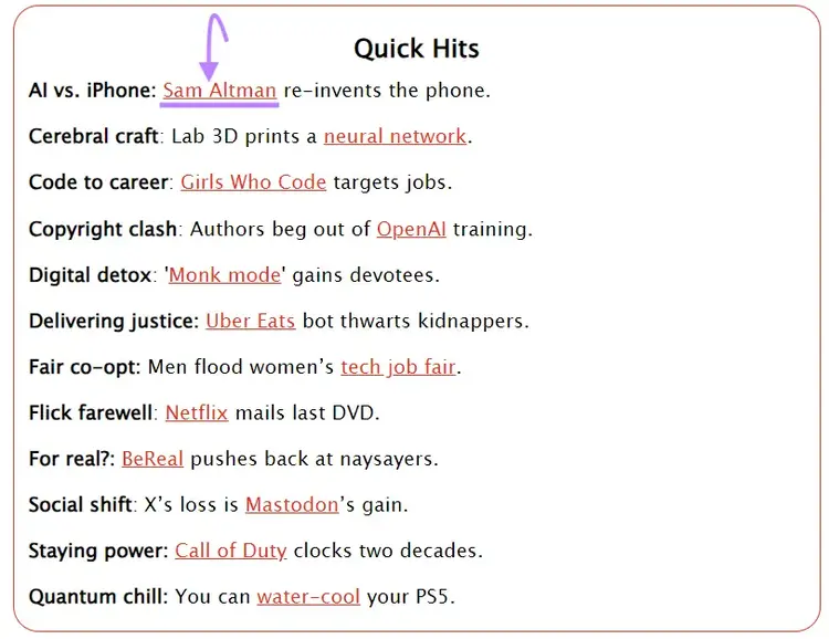 Wellfound's quick hits section of the newsletter