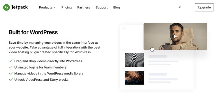Jetpack VideoPress homepage
