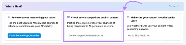 suggestions from the Competitor research report