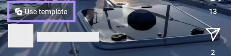 “Use template” button in Instagram Reel