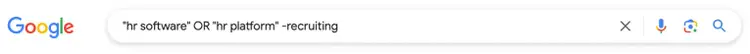 Google search that uses a variety of search operators.