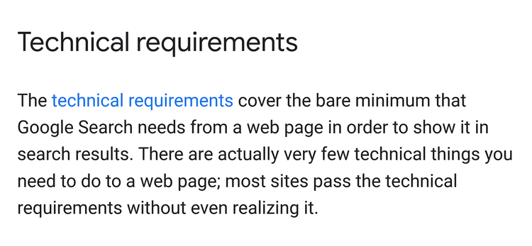 Google Search Essentials requirements
