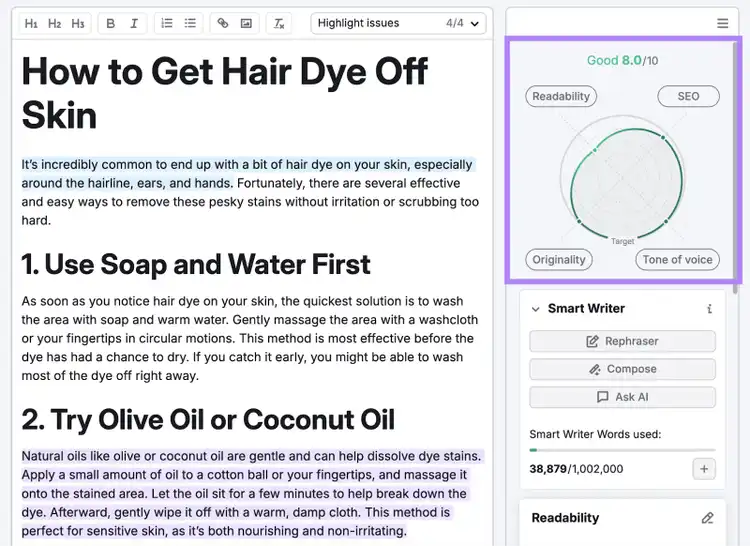 score for this article is 8/10 with suggestions for readability