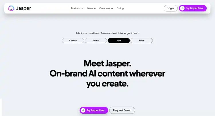 Jasper's landing page