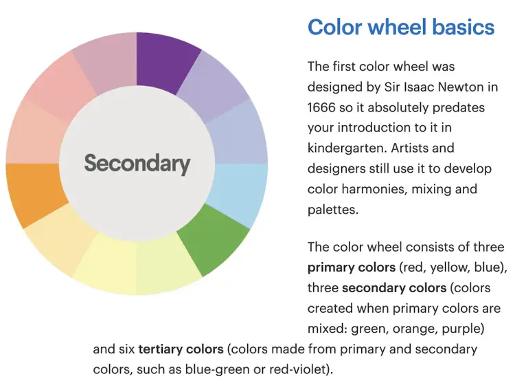 Color wheel with secondary colors labeled in distinct segments