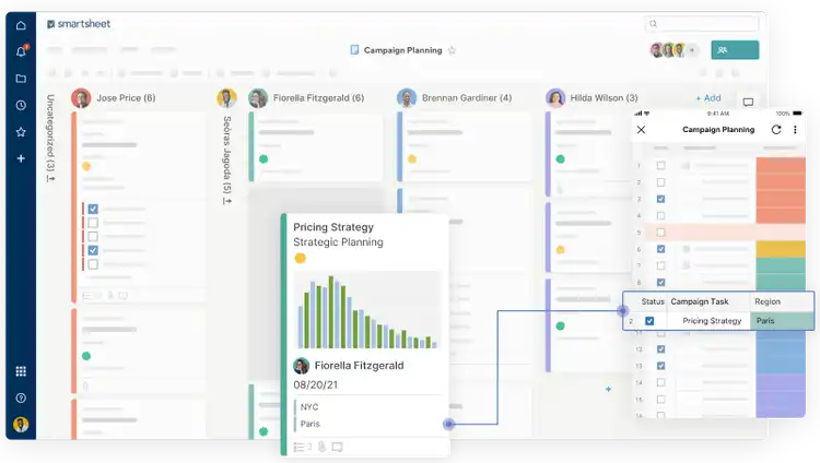 Smartsheet's campaign planning dashboard