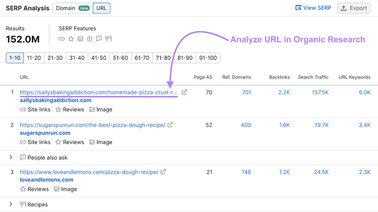 URL highlighted