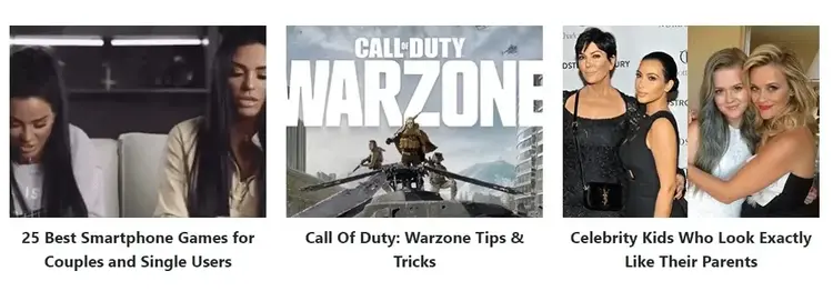 An example of a native ad for smartphone games located in native content of a website