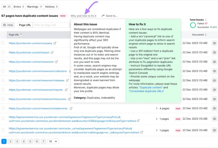 An explanation of the duplicate content issue and how to fix it