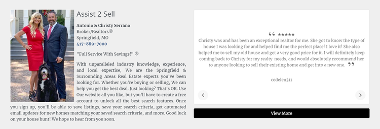 Assist 2 Sell brand website with owner bios and reviews