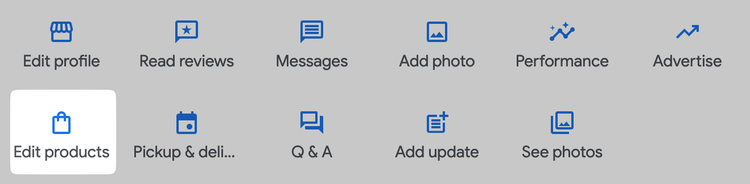 “Edit products” highlighted from the menu