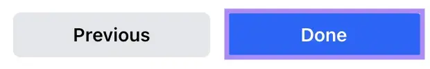 "Done" button