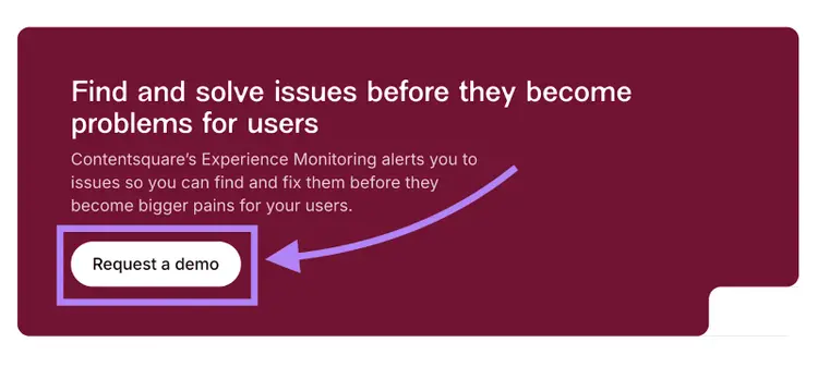 Request a demo widget