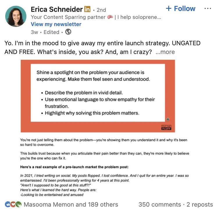 Thought leadership example: Erica Schneider