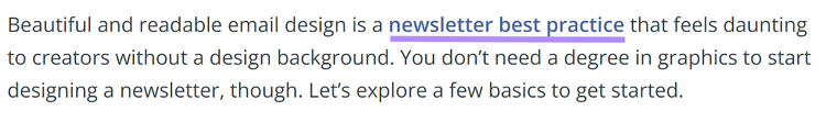 Anchor text of “newsletter best practice” from ConvertKit