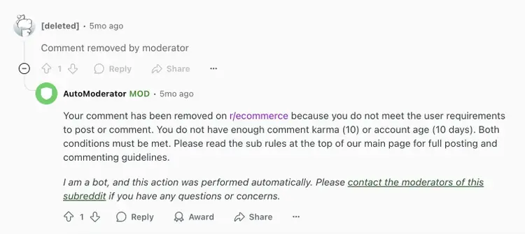 A comment deleted by the AutoModerator because the commenter does not have enough comment karma or account age.