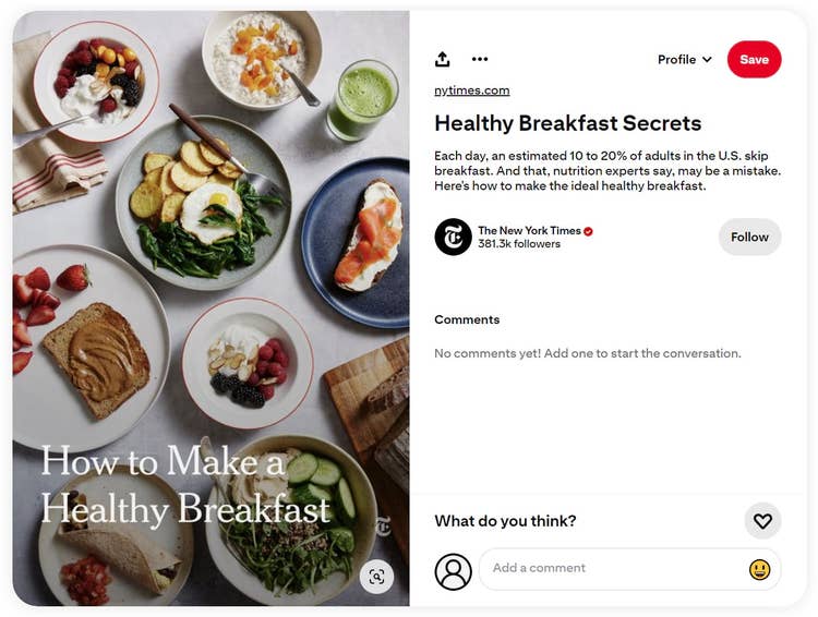 Pinterest article rich Pin example.