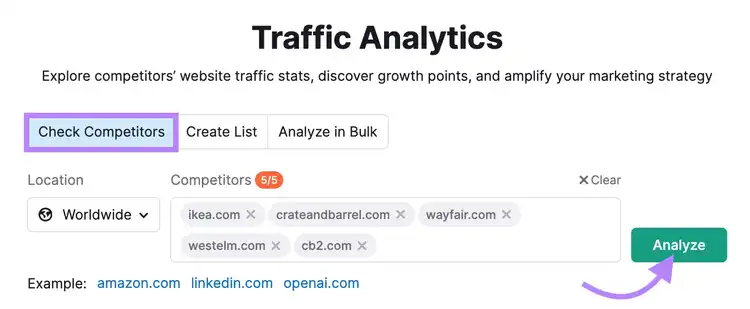 Traffic Analytics tool