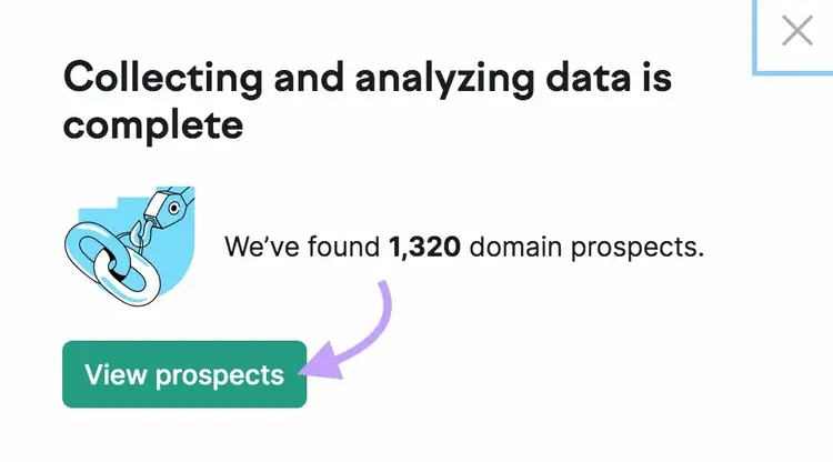 "Collecting and analyzing data is complete" message