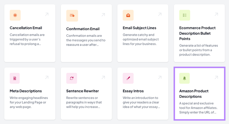 a sample of tools in AI Writing Assistant