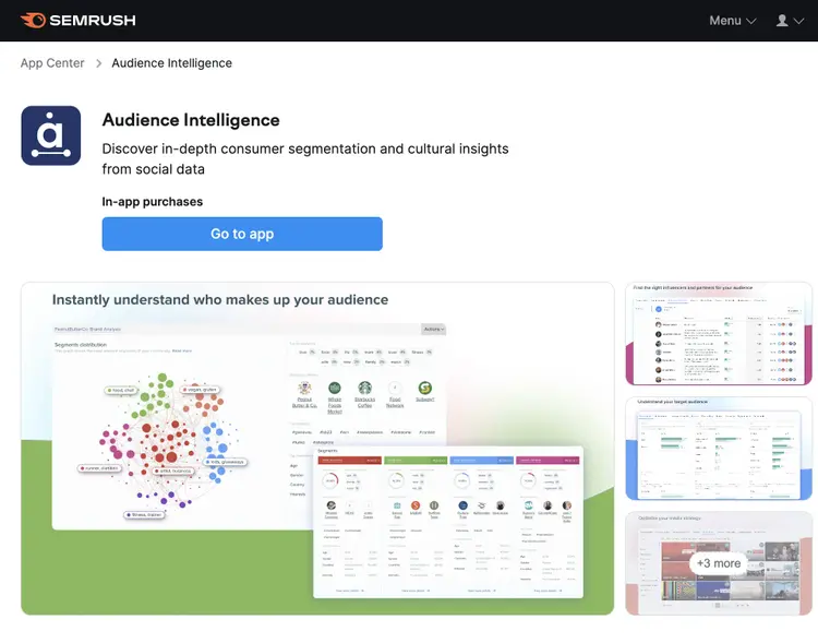 Screenshot: Semrush Audience Intelligence dashboard with colored scatter plot clusters showing audience segmentation