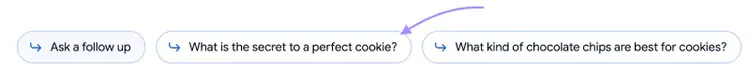 "What is the secret to a perfect cookie?” Google’s suggestion highlighted