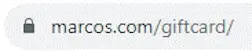 "marcos.com/giftcard/" URL