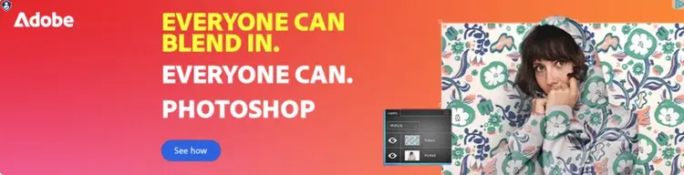 Adobe’s banner ad for Photoshop