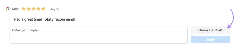 generate draft button highlighted