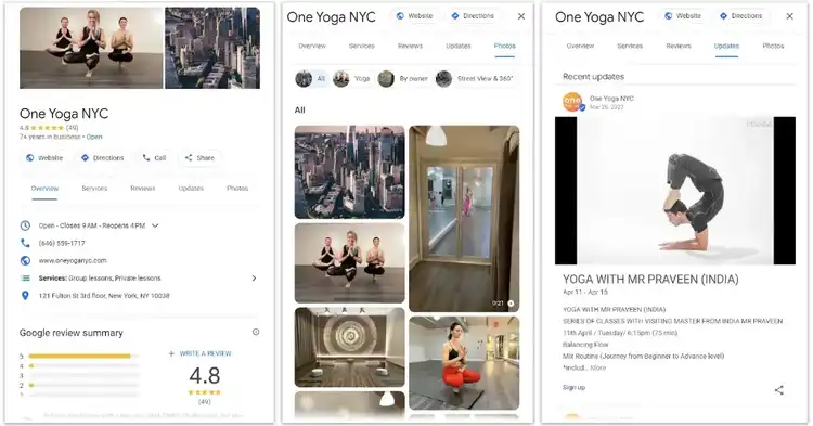 Add photos and provide updates to show that your profile is active.