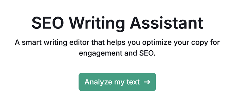 SEO Writing Assistant tool start