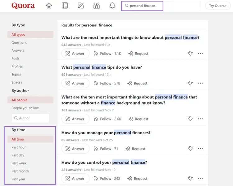 Results for “Personal Finance” on Quora