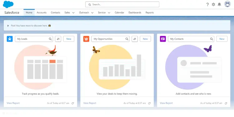 Salesforce CRM home