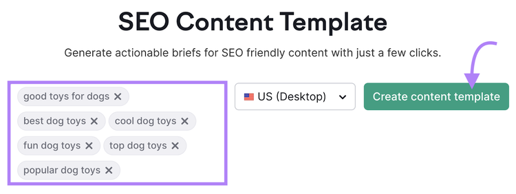 Semrush’s SEO Content Template