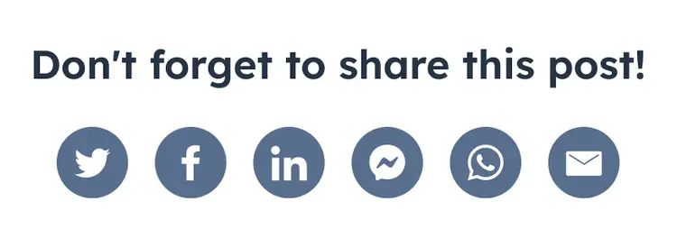 "Don't forget to share this post!" CTA at the bottom of HubSpot's blog post