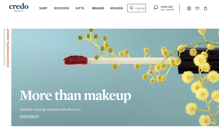 Credobeauty.com homepage.
