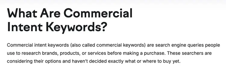A clear heading with the answer in the following text on a blog post by Semrush.