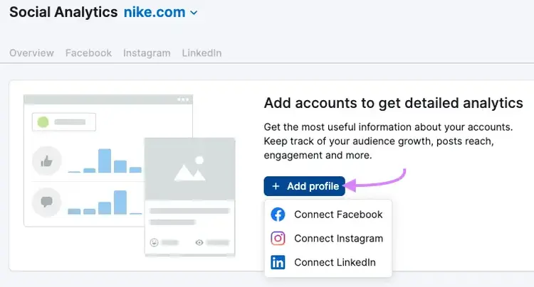 Add profile to Social Analytics