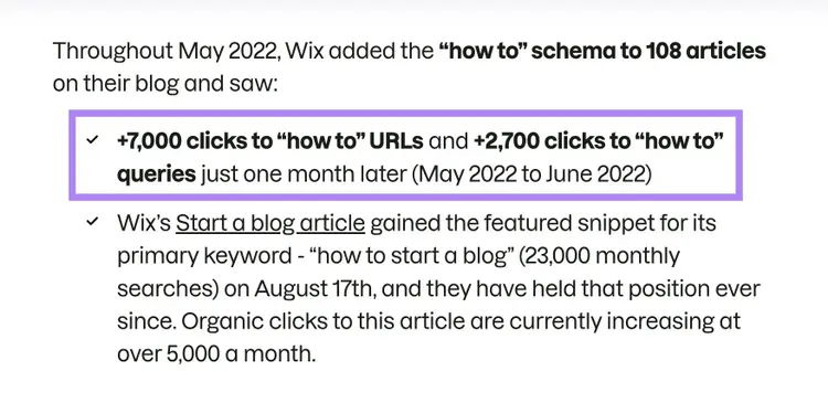 A case study by Semrush using concrete examples with specific numbers.