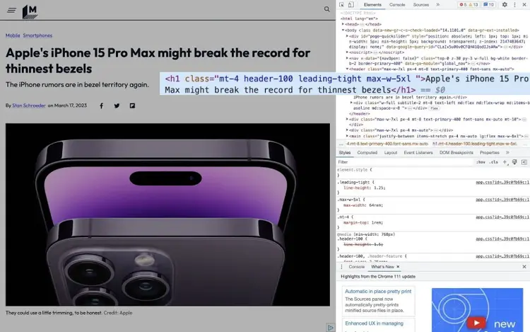 wrapping the headline in H1 tags