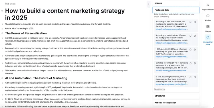 Creating articles with Semrush Content Toolkit