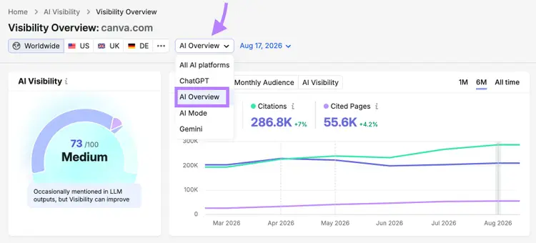 filtering AI visibility for AI overviews