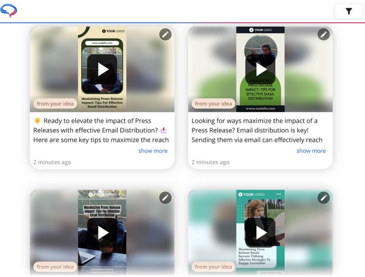 ready-made posts examples generated in AI Social Content Generator