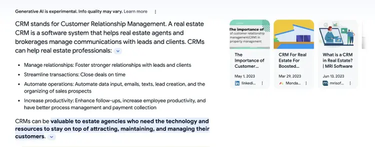 The SGE response to “What is a CRM in real estate?”