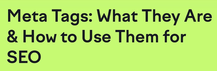 Title of a Semrush Article on a green background.