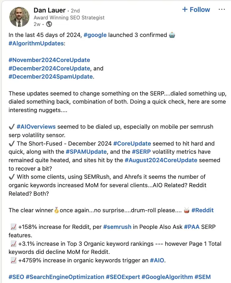 Post about SERP volatility