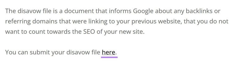 example of blog post sentence with anchor text “here"