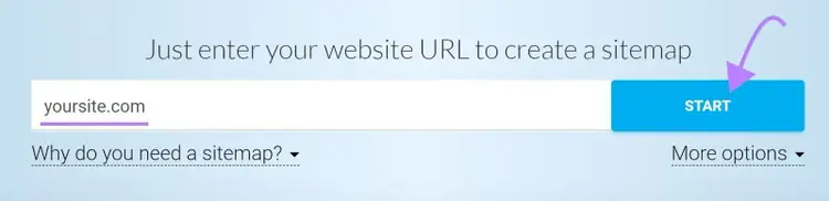 XML Sitemaps Generator search bar
